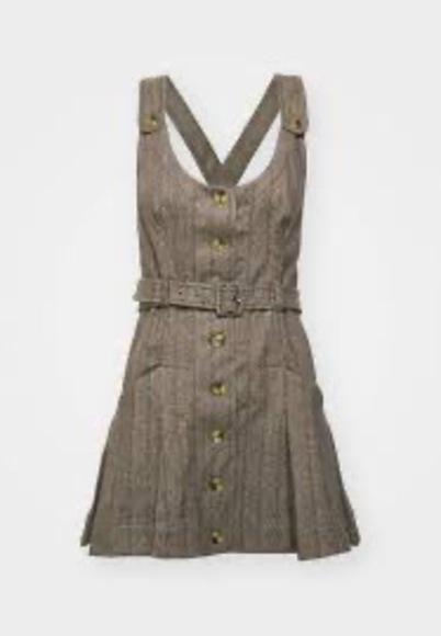 Free People Belong Together Herringbone Pinafore Minidress Women's Small - Picture 3 of 9
